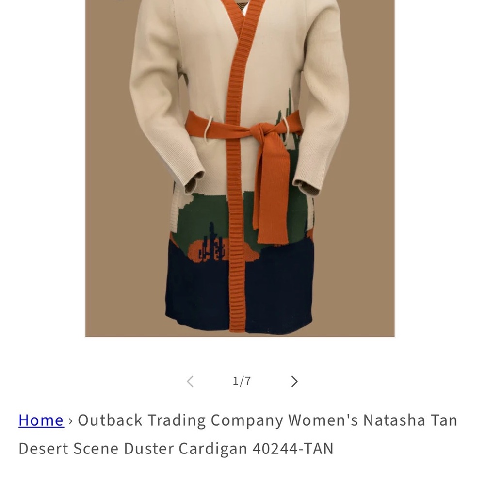 Outback Trading Company Women's Natasha Tan Cardigan